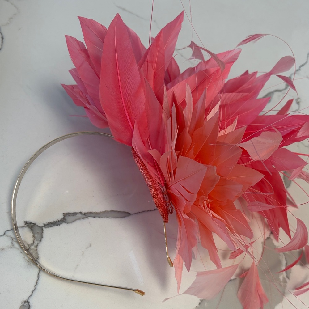 Elegant Pink Feather Headband